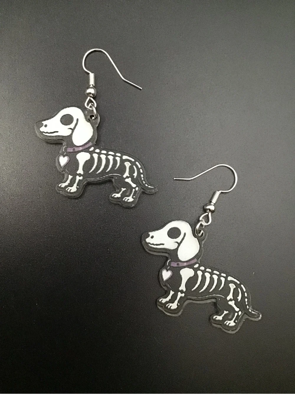 Skeleton Dog Earrings